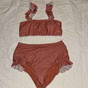 Pink polka dot bikini